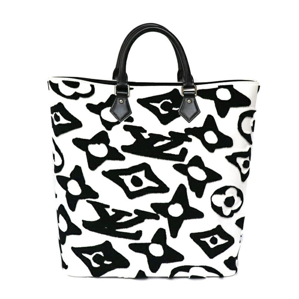 LOUIS VUITTON Cabas LV UF Tote Hand Shoulder Bag Tufted Leather Black White